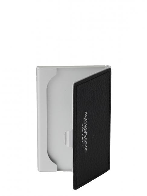 Porta Biglietti da Visita En cuir et aluminium noir - Portefeuilles Homme