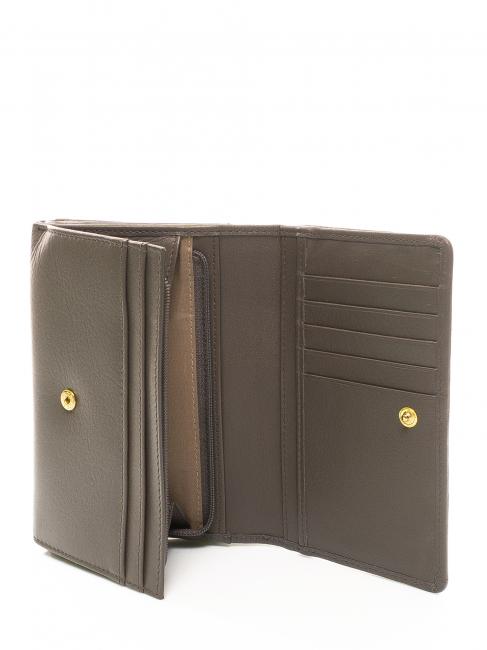 HERITAGE Porte-feuille en cuire taupe - Portefeuilles Femme