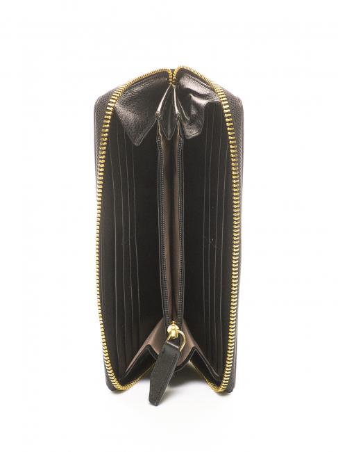 HERITAGE Portefeuille en cuir zipp&eacute; noir - Portefeuilles Femme