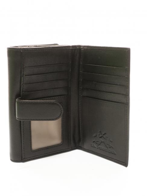 HERITAGE Porte-feuille en cuire noir - Portefeuilles Femme
