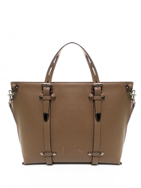 ALE Sac &agrave; main, avec bandouli&egrave;re taupe - Sacs pour Femme