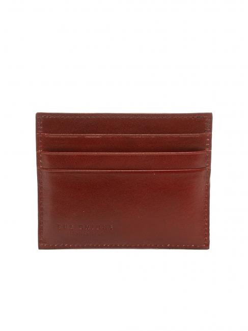 LEDA Portefeuille porte-cartes en cuir Chianti / Bordeaux / Or - Portefeuilles Femme