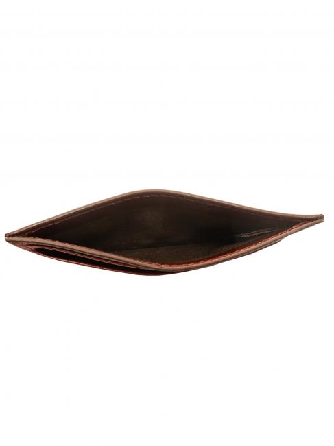 LEDA Portefeuille porte-cartes en cuir Chianti / Bordeaux / Or - Portefeuilles Femme