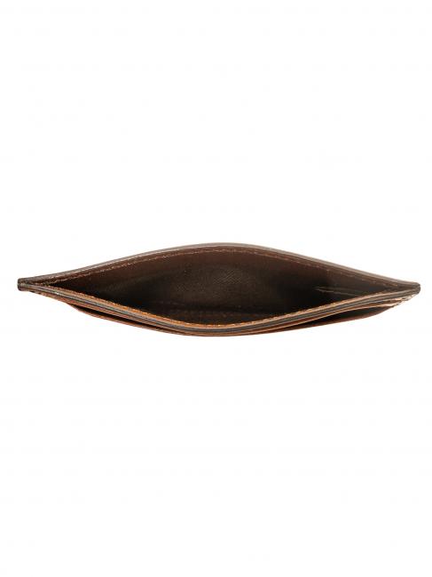 LEDA Portefeuille porte-cartes en cuir MARRON - Portefeuilles Femme