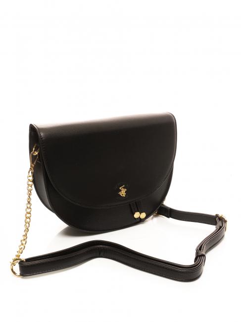 ANGELINA Sac &agrave; bandouli&egrave;re avec rabat Noir - Sacs pour Femme