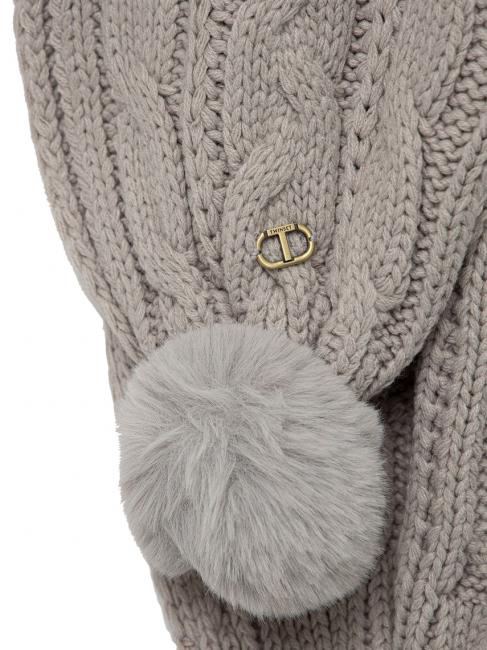 Sciarpa con Pompon  gris clair chin&eacute; - &Eacute;charpes