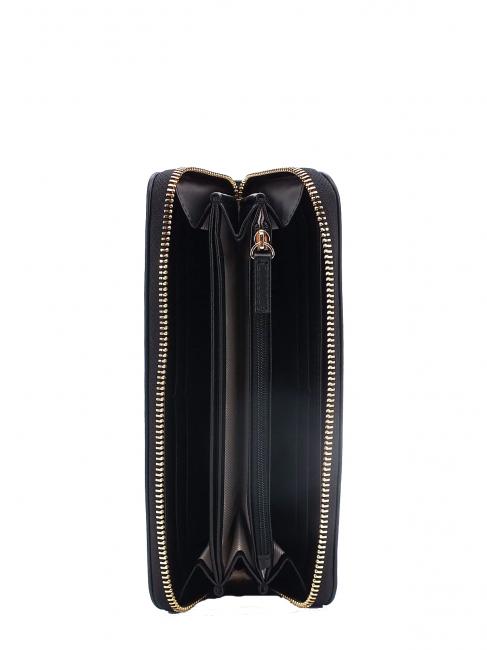 Portafoglio Zip Around Logo fleuri fleur t noire / ovale - Portefeuilles Femme