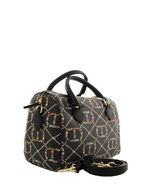 Borsa Bauletto A la main, avec bandouli&egrave;re dis.oval t fleur / noir - Sacs pour Femme