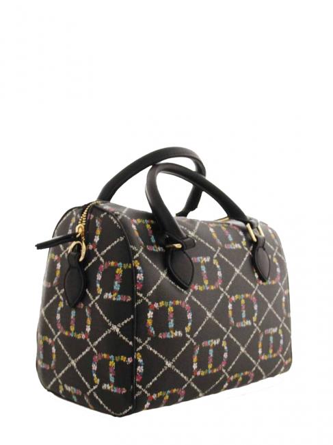 Borsa Bauletto A la main, avec bandouli&egrave;re dis.oval t fleur / noir - Sacs pour Femme