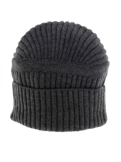 RIBBED Chapeau avec revers bruyère anthracite - Bonnets