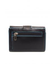 PIQUADRO BLUE SQUARE Portefeuille en cuir &agrave; trois volets et pi&egrave;ces de monnaie bleu - Portefeuilles Homme - 3