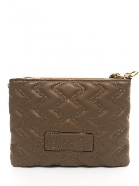 ANGELINA Bandouli&egrave;re plate taupe - Sacs pour Femme