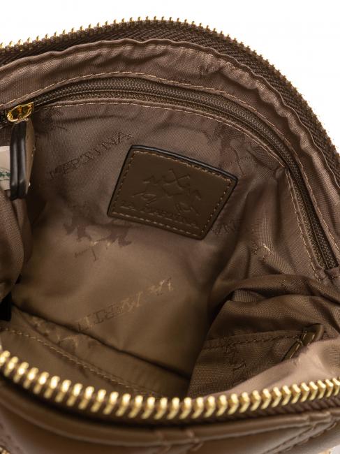 ANGELINA Bandouli&egrave;re plate taupe - Sacs pour Femme