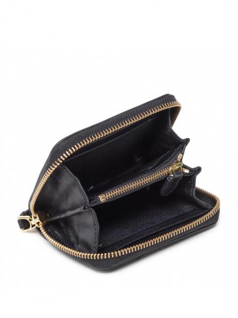 RL LOGO Petit portefeuille zippé en cuir noir 3 - Portefeuilles Femme