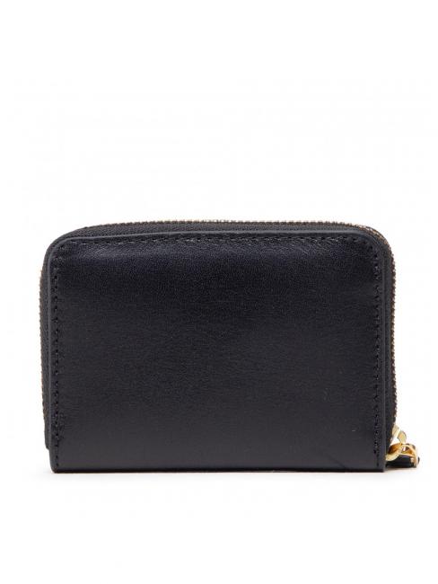 RL LOGO Petit portefeuille zippé en cuir noir 3 - Portefeuilles Femme