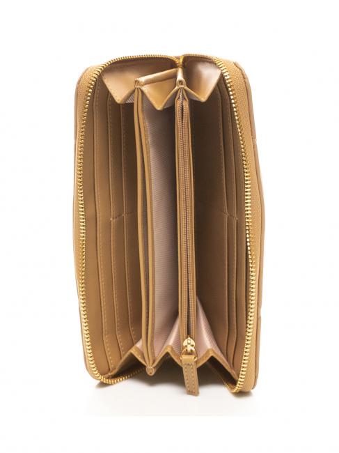 Portafoglio Trapuntato Zip autour bois clair - Portefeuilles Femme