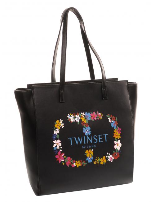 LOGO OVAL T FLOREALE Sac de courses fleur t noire / ovale - Sacs pour Femme