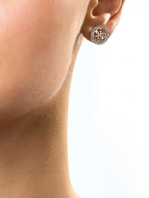 PAVE 4G LOGO STUDS Des boucles d'oreilles ARGENT - Boucles d'oreilles