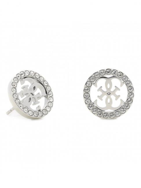 PAVE 4G LOGO STUDS Des boucles d'oreilles ARGENT - Boucles d'oreilles