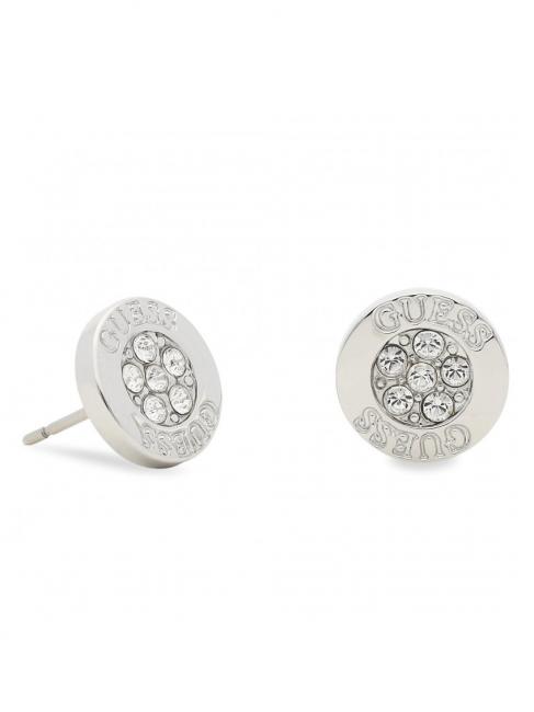 BUTTON LOGO AND CRYSTAL STUDS Des boucles d'oreilles ARGENT - Boucles d'oreilles