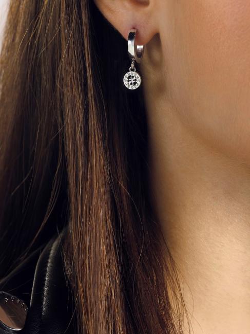 4G CHARM AND CRYSTALS HUGGIES Des boucles d'oreilles ARGENT - Boucles d'oreilles