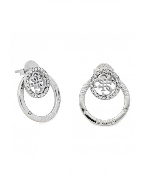2 CIRCLES PAVE STUD Des boucles d'oreilles ARGENT - Boucles d'oreilles