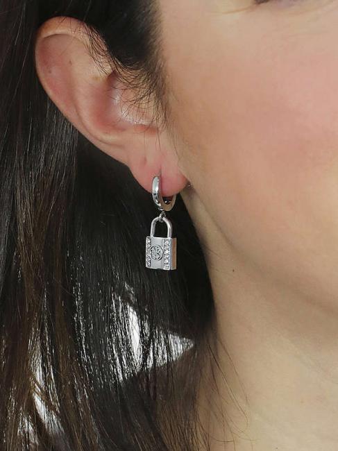 4G PADLOCK HUGGIES Des boucles d'oreilles ARGENT - Boucles d'oreilles