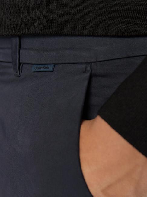 Sateen chino  Pantalon en coton, coupe slim Calvin Marine - Pantalon