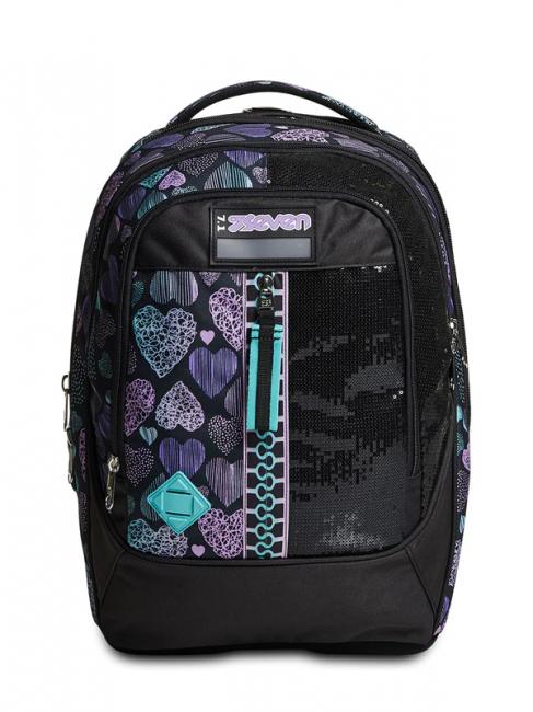 7.1 TYRE Patchyheart Girl Sac &agrave; dos &agrave; roulettes amovible Noir - Sacs &agrave; dos &agrave; roulettes