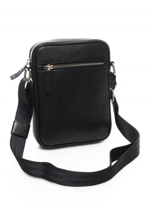 TECH Sac en cuir noir - Sacs en Bandouli&egrave;res pour Homme