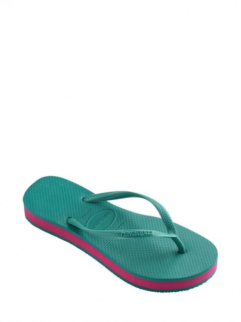 SLIM FLATFORM Tongs SLIM FLATFORM pour femmes fra&icirc;cheur verte - Chaussures Femme