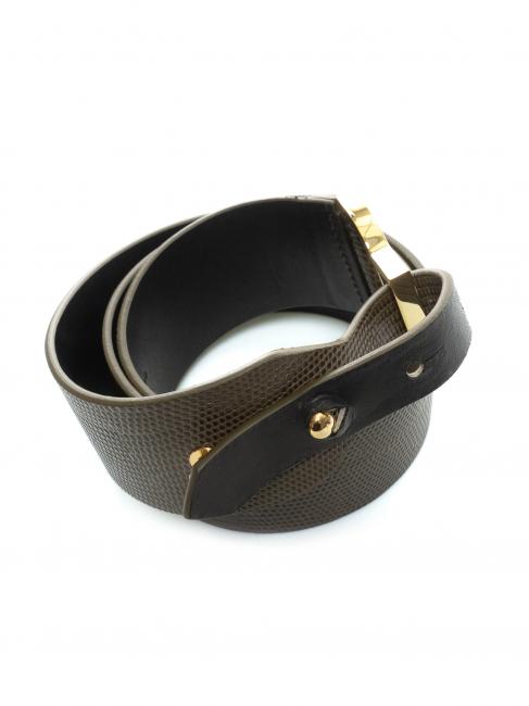 ARLETTIS Ceinture en cuir imprim&eacute; reptile R&Eacute;CIF - Ceintures
