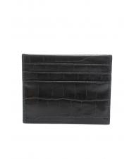 COCCINELLE METALLIC CROCO Porte-cartes en cuir imprim&eacute; croco Noir - Portefeuilles Femme - 2