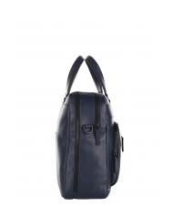 PIQUADRO SETEBOS Mallette pour ordinateur portable 15", en cuir bleu - Porte Documents Travail - 3