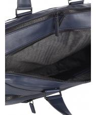 PIQUADRO SETEBOS Mallette pour ordinateur portable 15", en cuir bleu - Porte Documents Travail - 4