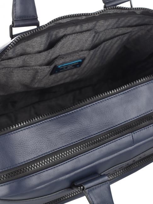 SETEBOS Mallette pour ordinateur portable 15", en cuir bleu - Porte Documents Travail