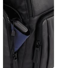 PIQUADRO CHARLIE Sac à dos pour ordinateur portable 15,6", en cuir Noir - Sacs à dos pour ordinateur portable - 4
