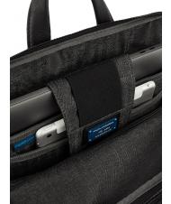 PIQUADRO CHARLIE Sac à dos pour ordinateur portable 15,6", en cuir Noir - Sacs à dos pour ordinateur portable - 6