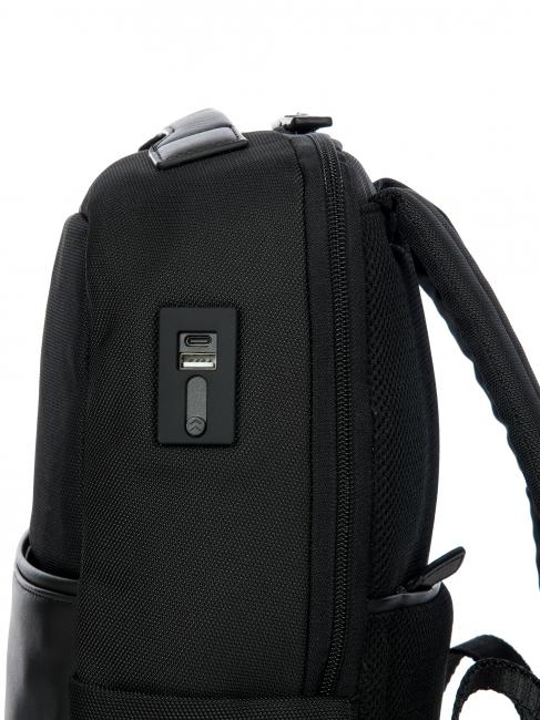 MONZA Sac &agrave; dos extensible pour pc 14" avec USB noir noir - Sacs &agrave; dos pour ordinateur portable