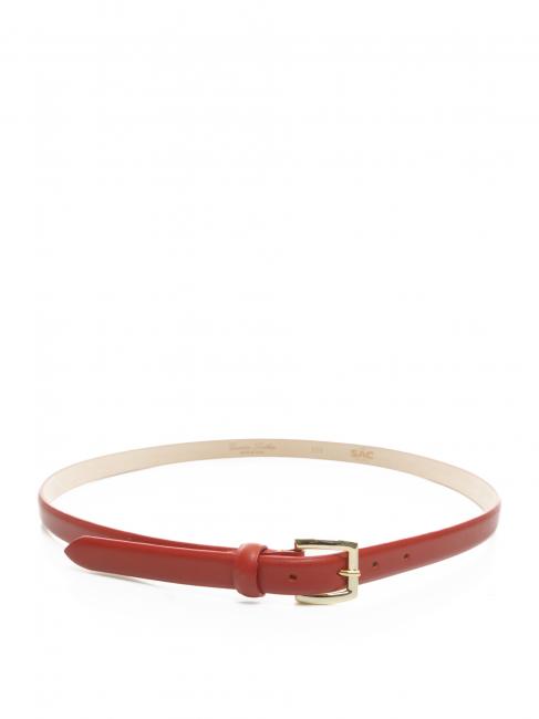 Cintura sottile in pelle palmellata  tomate - Ceintures