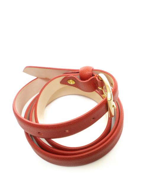 Cintura sottile in pelle palmellata  tomate - Ceintures