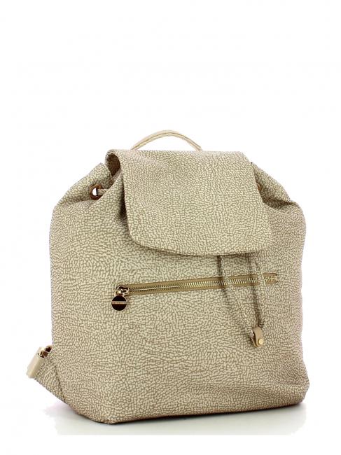 BORBONAIS Sac &agrave; dos moyen en tissu sable - Sacs pour Femme