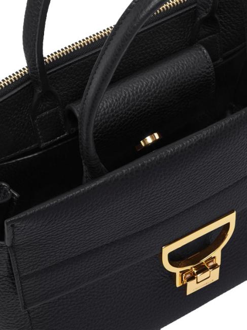 ARLETTIS Sac à main en cuir martelé Noir - Sacs pour Femme