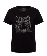 GUESS LOGO TIGER EASY T-shirt &agrave; clous jetbla - T-shirt - 4