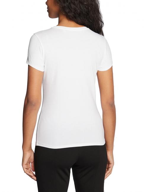 TRIANGLE CRYSTAL LOGO T-shirt en coton avec strass blanc pur - T-shirt