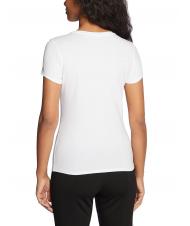 GUESS TRIANGLE CRYSTAL LOGO T-shirt en coton avec strass blanc pur - T-shirt - 2