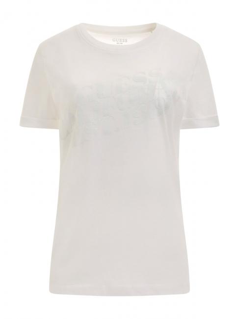 AURELIA T-shirt en coton avec imprim&eacute; blanc pur - T-shirt