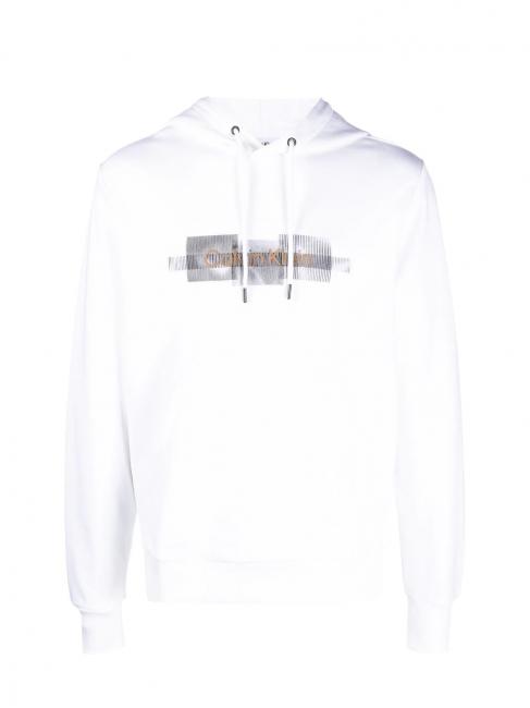 BOX STRIPED LOGO Sweat &agrave; capuche Blanc brillant - Pulls molletonn&eacute;s