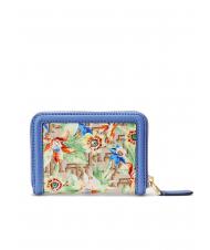 RALPH LAUREN OVL JACQUARD Petit portefeuille zipp&eacute; prnt kaki mjcqrd/nw engld bleu - Portefeuilles Femme - 3