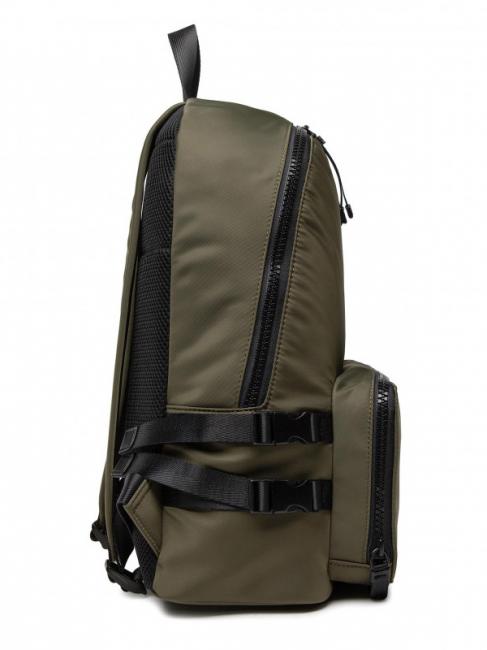 SPEEDY LETTERING Sac &agrave; dos en nylon, support pour ordinateur 15,6" olive verte / pierre - Sacs &agrave; dos pour ordinateur portable